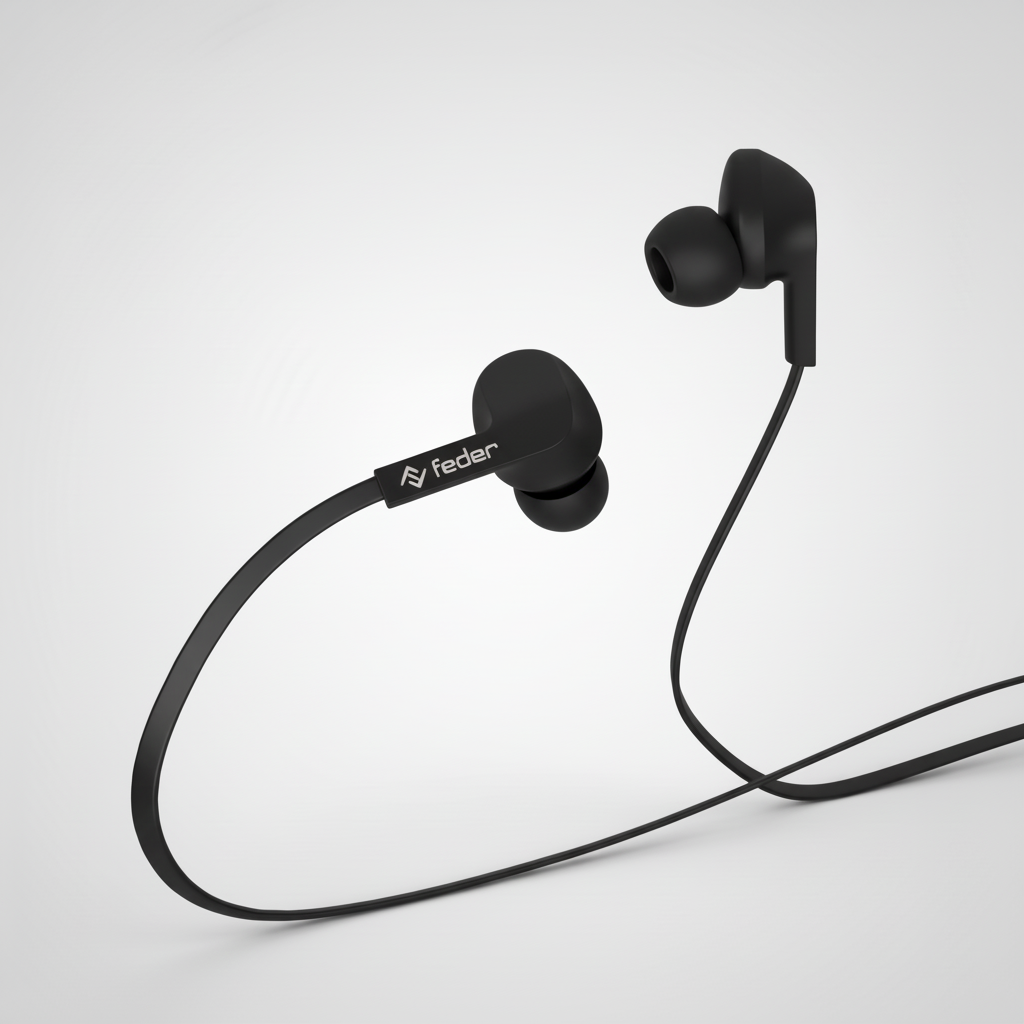Auricolari in Rubber e cavo in silicone piatto Type-C o Jack da 3,5mm