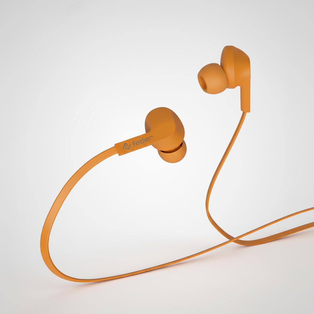 Auricolari in Rubber e cavo in silicone piatto Type-C o Jack da 3,5mm