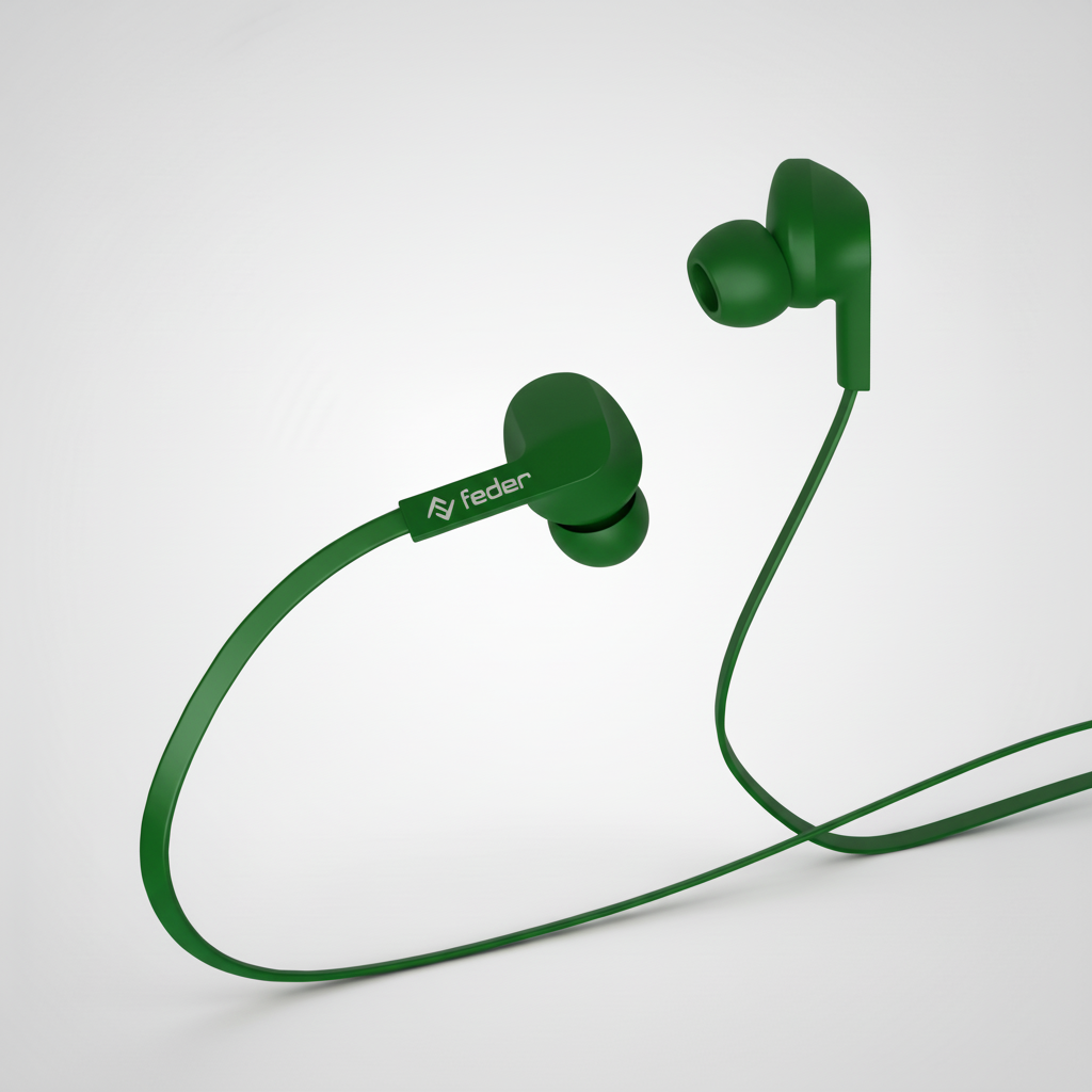 Auricolari in Rubber e cavo in silicone piatto Type-C o Jack da 3,5mm